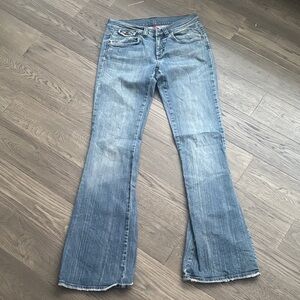 Mavi | Vintage Y2K Light Blue Flare Jeans Button Back Pocket Size 27/34